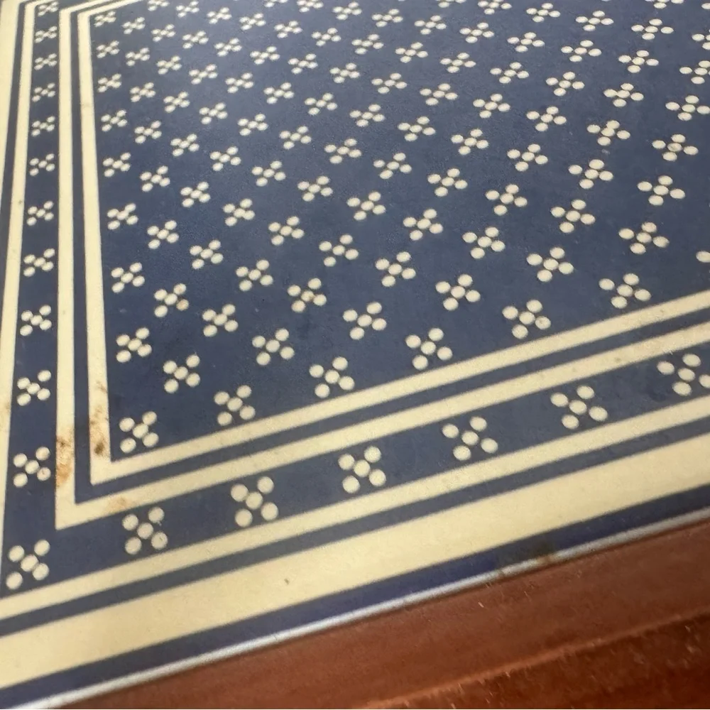Navy and White Patterned Trivet Set